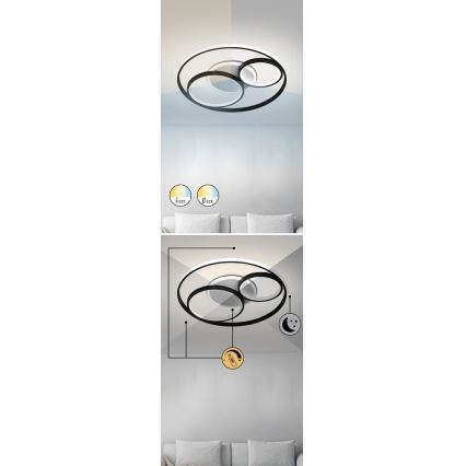 Rabalux - LED Prigušiva stropna svjetiljka LED/50W/230V 3000-6000K + daljinski upravljač