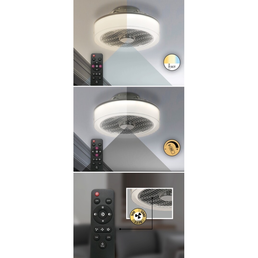Rabalux - LED Prigušiva stropna svjetiljka s ventilatorom LED/30W/230V + DU 3000-6000K