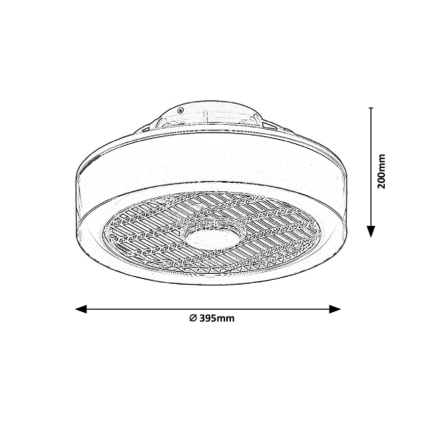 Rabalux - LED Prigušiva stropna svjetiljka s ventilatorom LED/30W/230V + DU 3000-6000K