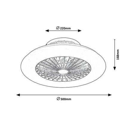 Rabalux - LED Prigušiva stropna svjetiljka s ventilatorom LED/30W/230V + DU 3000-6500K