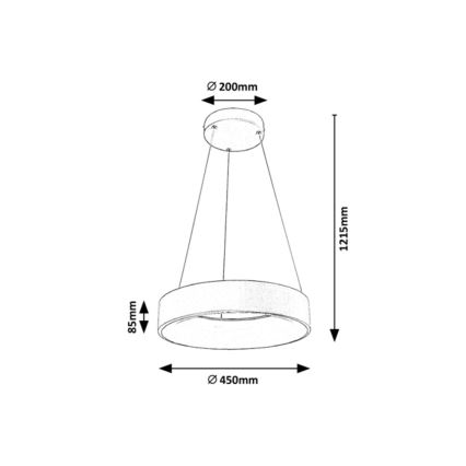 Rabalux - LED Prigušivi luster na sajli LED/24W/230V okrugli + DU 3000-6000K