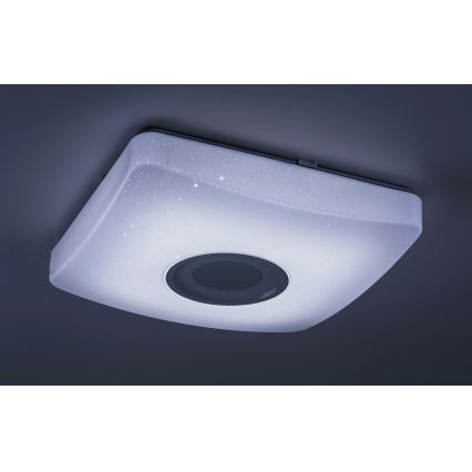 Rabalux - LED RGB prigušivo stropno svjetlo s ugrađenim zvučnikom LED/18W/230V 3000-6000K Bluetooth + daljinski upravljač 36,5x36,5 cm