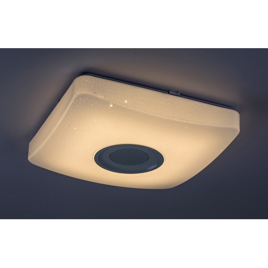 Rabalux - LED RGB prigušivo stropno svjetlo s ugrađenim zvučnikom LED/18W/230V 3000-6000K Bluetooth + daljinski upravljač 36,5x36,5 cm
