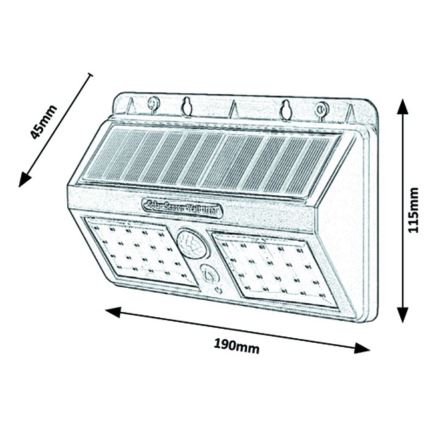 Rabalux - LED Solarna zidna svjetiljka sa senzorom IP44