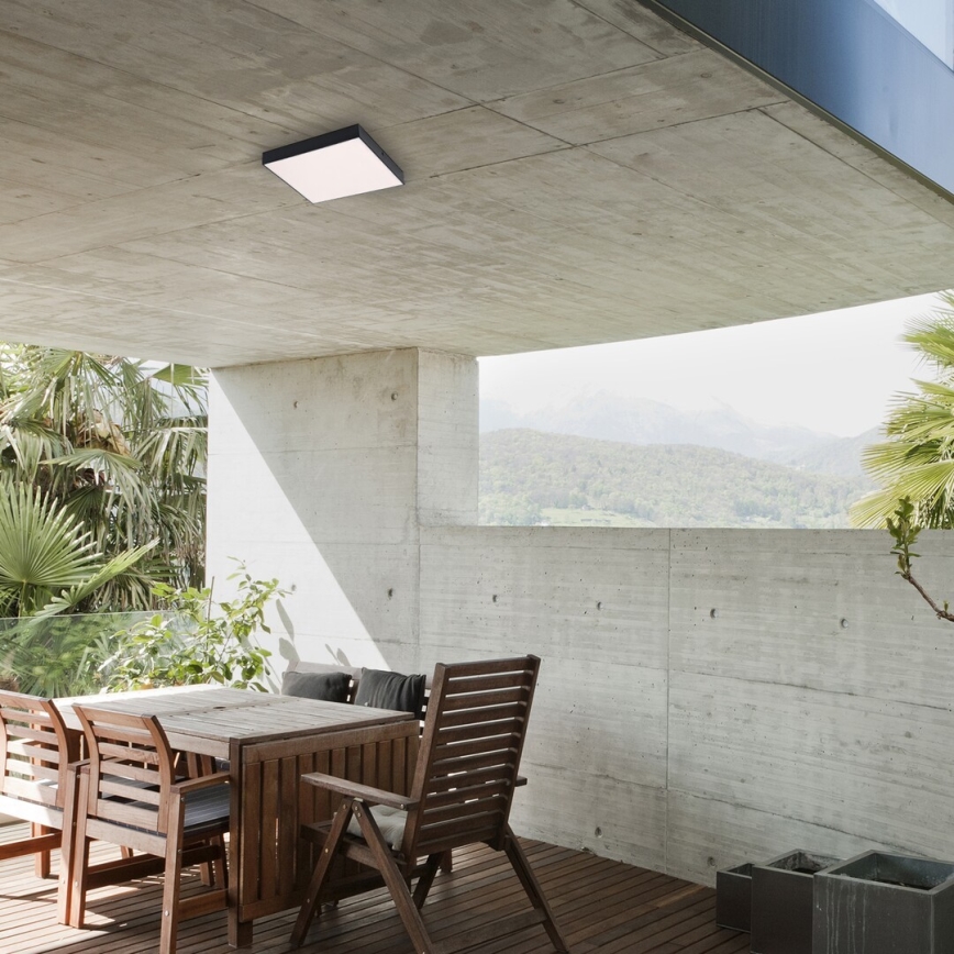 Rabalux - LED stropna svjetiljka LED/24W/230V 2800-6000K IP44 crna 30x30 cm