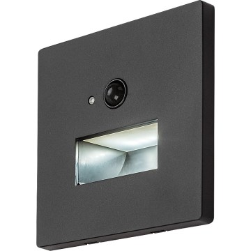 Rabalux - LED svjetlo za stepenište s senzorom pokreta i sumraka LED/1W/230V 3000/4500/6500K crno