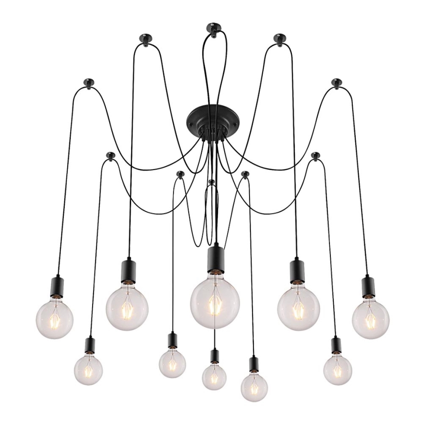 Rabalux - Luster 10xE27/60W/230V pauk crna