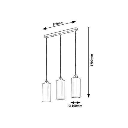 Rabalux - Luster na sajli 3xE27/40W/230V