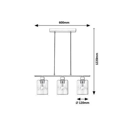 Rabalux - Luster na sajli 3xE27/40W/230V