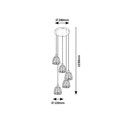 Rabalux - Luster na sajli 5xE14/40W/230V