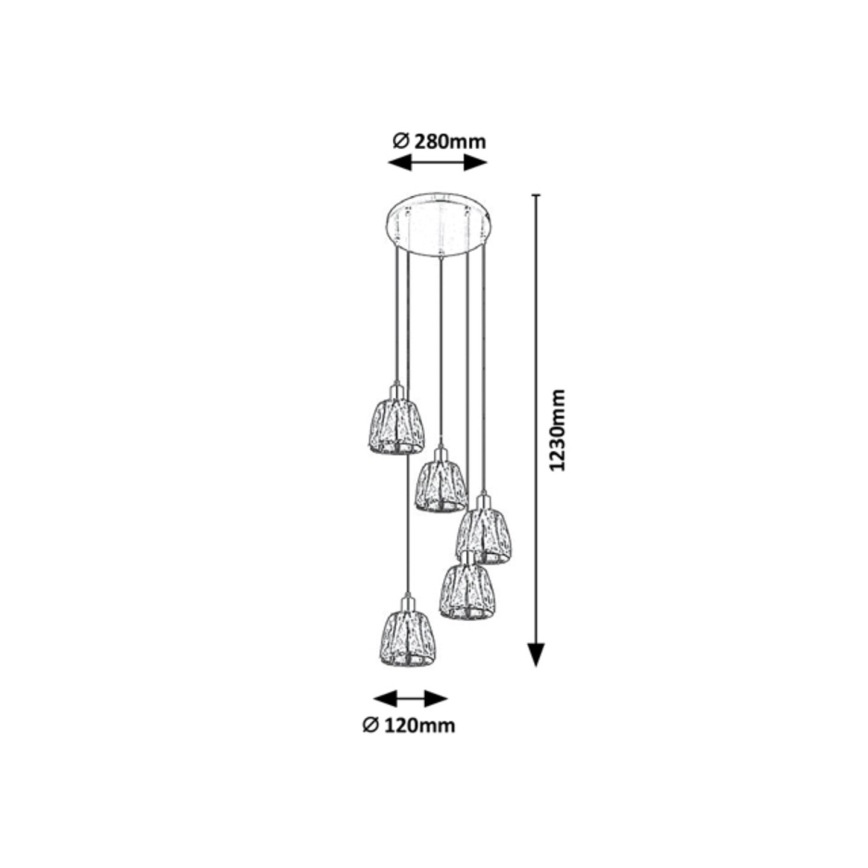 Rabalux - Luster na sajli 5xE14/40W/230V