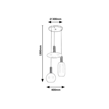 Rabalux - Luster na užetu 3xE27/60W/230V