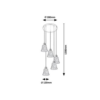 Rabalux - Luster na užetu 5xE14/40W/230V