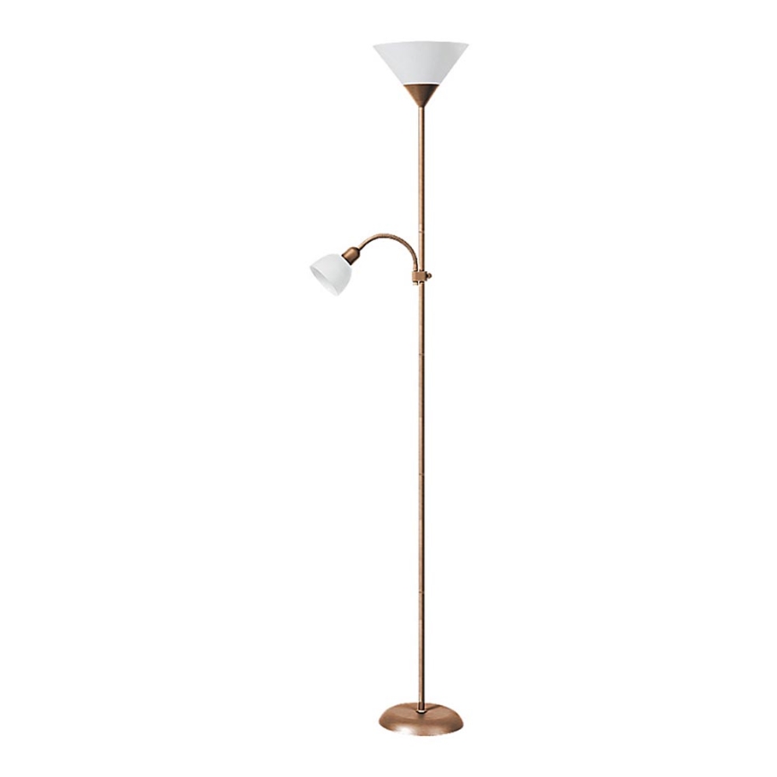 Rabalux - Podna lampa 1xE27/100W+E14/25W brončana/bijela