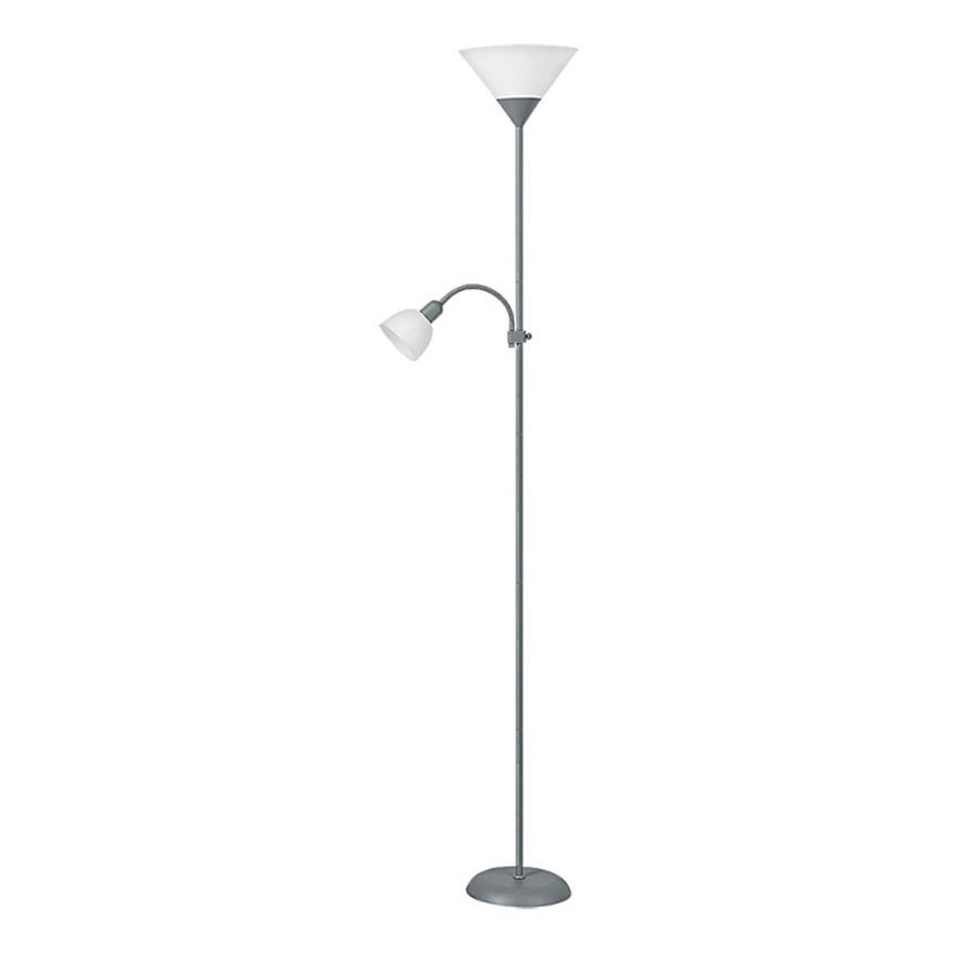 Rabalux - Podna lampa 1xE27/100W+E14/25W siva/bijela