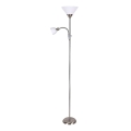 Rabalux - Podna lampa ACTION 1xE27/100W/230V + 1xE14/25W matni krom/bijela