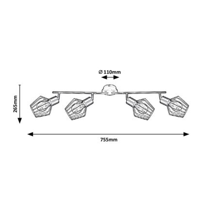 Rabalux - Ugradbena svjetiljka 4xE27/40W/230V