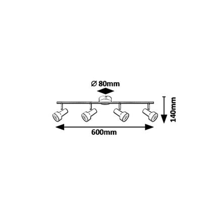 Rabalux - Ugradbena svjetiljka 4xGU10/50W/230V