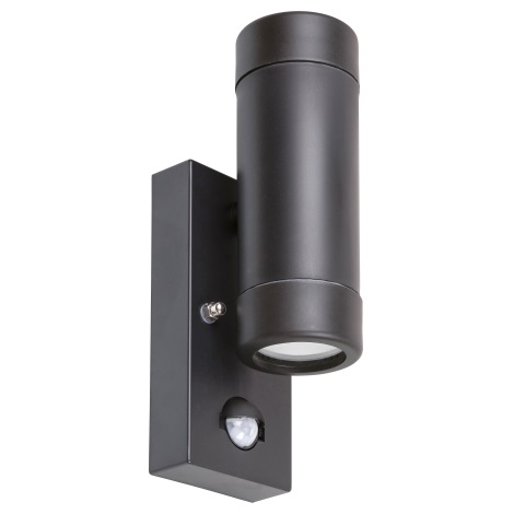 Rabalux - Vanjska zidna svjetiljka sa senzorom 2xGU10/10W/230V crna IP44
