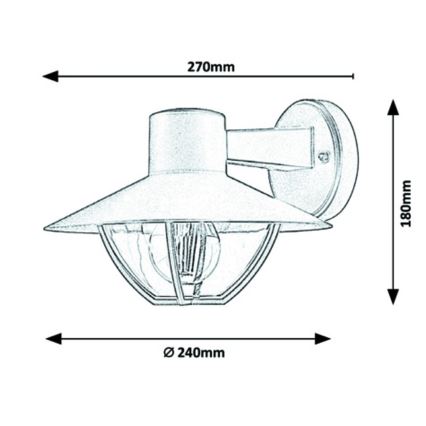Rabalux - Vanjsko zidno svjetlo 1xE27/10W/230V IP44