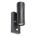 Rabalux - Vanjsko zidno svjetlo s senzorom 2xGU10/10W/230V crna IP44