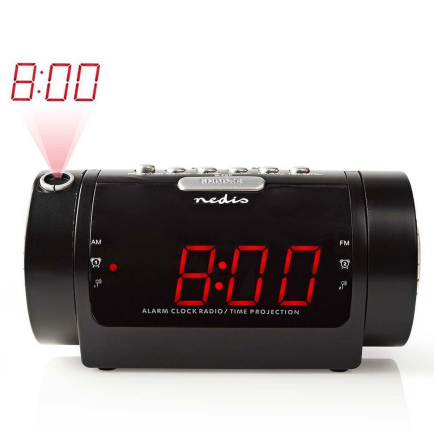 Radio budilica s LED zaslonom i projektorom 230V