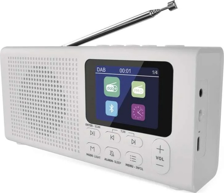 Radio DAB DAB+ FM 3W/5V/4xAA bijela