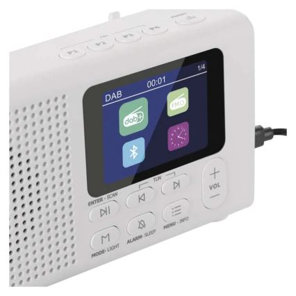 Radio DAB DAB+ FM 3W/5V/4xAA bijela