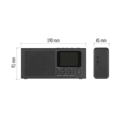 Radio DAB DAB+ FM 3W/5V/4xAA crna
