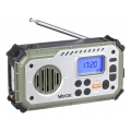 Radio za kampiranje s ručnom kurblom, solarnim panelom i LED svjetiljkom s funkcijom power banke 5V/3xAAA/2000 mAh, IPX4, zeleni