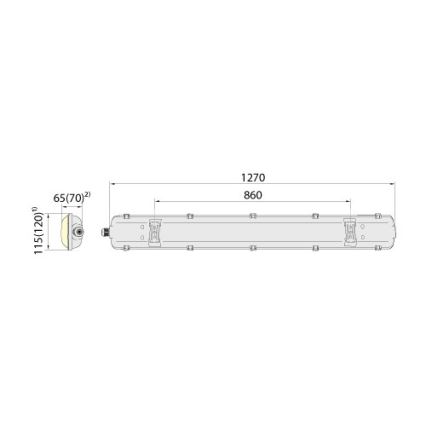 Radna fluorescentna svjetiljka 2xG13/18W/230V IP65 1200mm