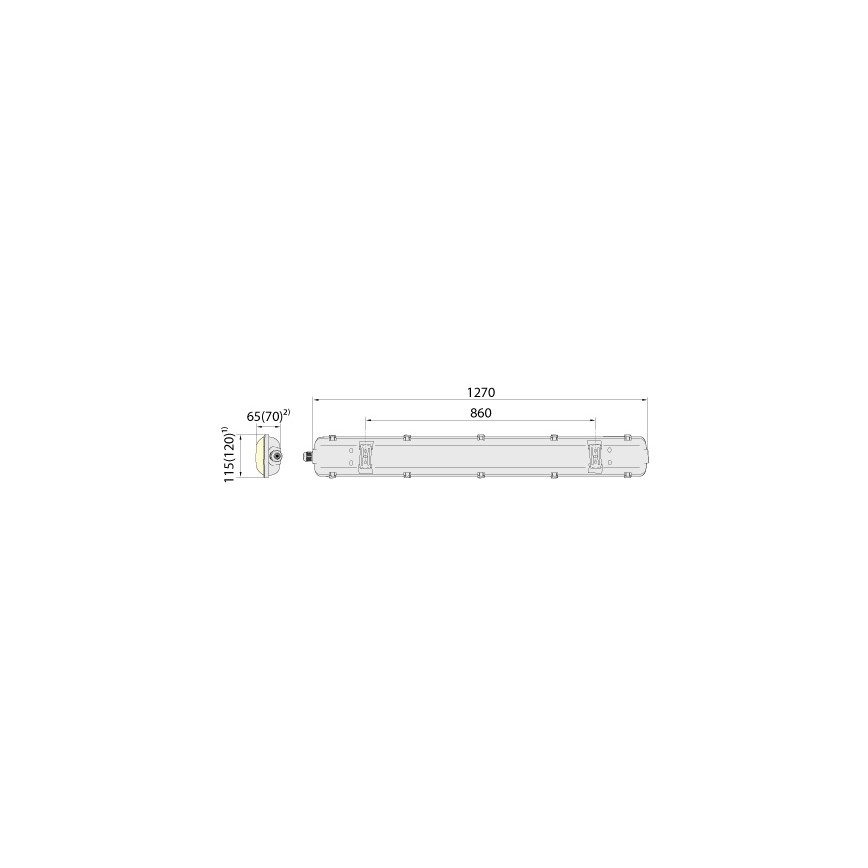 Radna fluorescentna svjetiljka 2xG13/18W/230V IP65 1200mm