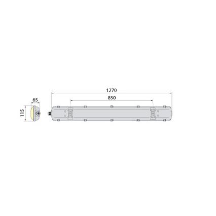 Radna fluorescentna svjetiljka 2xG13/18W/230V IP65 1270 mm