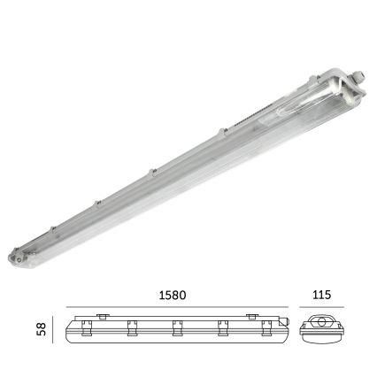 Radna fluorescentna svjetiljka 2xG13/22W/230V IP65