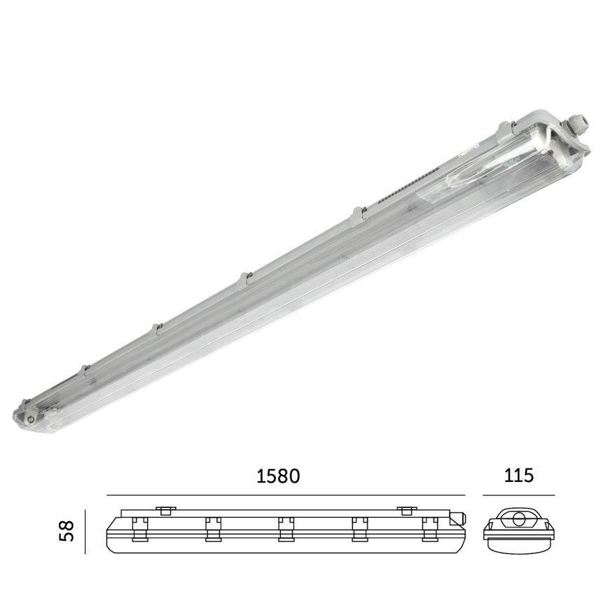 Radna fluorescentna svjetiljka 2xG13/22W/230V IP65