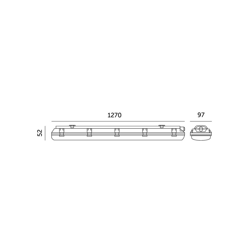 Radna fluorescentna svjetiljka HERMIC T8 2xG13/18W/230V IP65