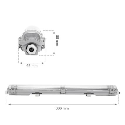 Radna fluorescentna svjetiljka LIMEA T8 1xG13/10W/230V IP65 60cm