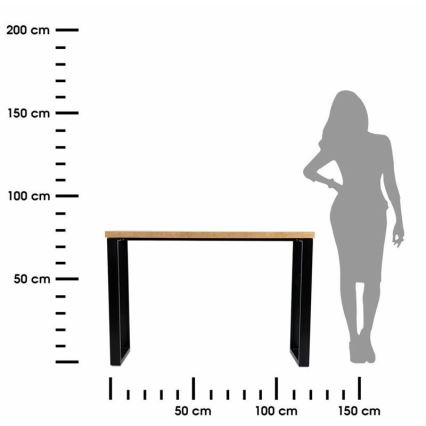 Radni stol BLAT 120x40 cm crna/smeđa