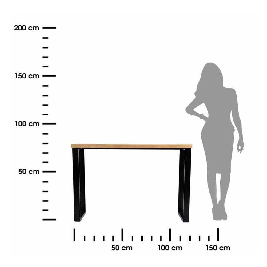Radni stol BLAT 120x40 cm crna/smeđa