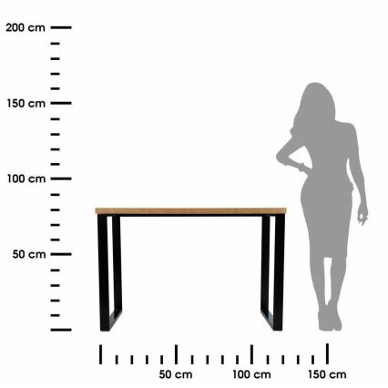 Radni stol BLAT 120x60 cm crna/smeđa