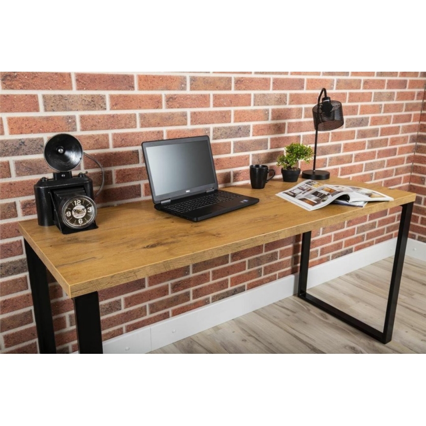 Radni stol BLAT 160x60 cm crna/smeđa