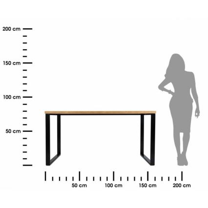 Radni stol BLAT 160x60 cm crna/smeđa