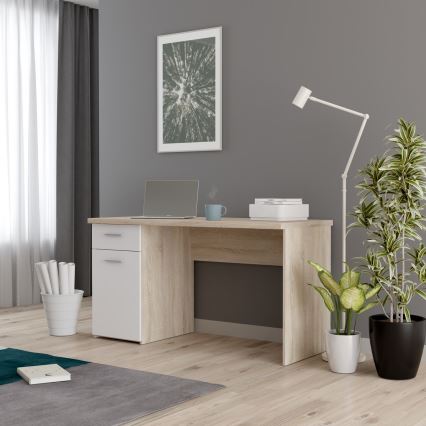 Radni stol GINO bijela/sonoma hrast