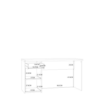 Radni stol GINO bijela/sonoma hrast