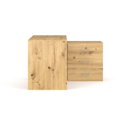 Radni stol s ladicama i univerzalnim kutom P/L JULES, artisanski hrast