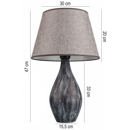 RAMZES stolična lampa 1xE27/40W/230V siva