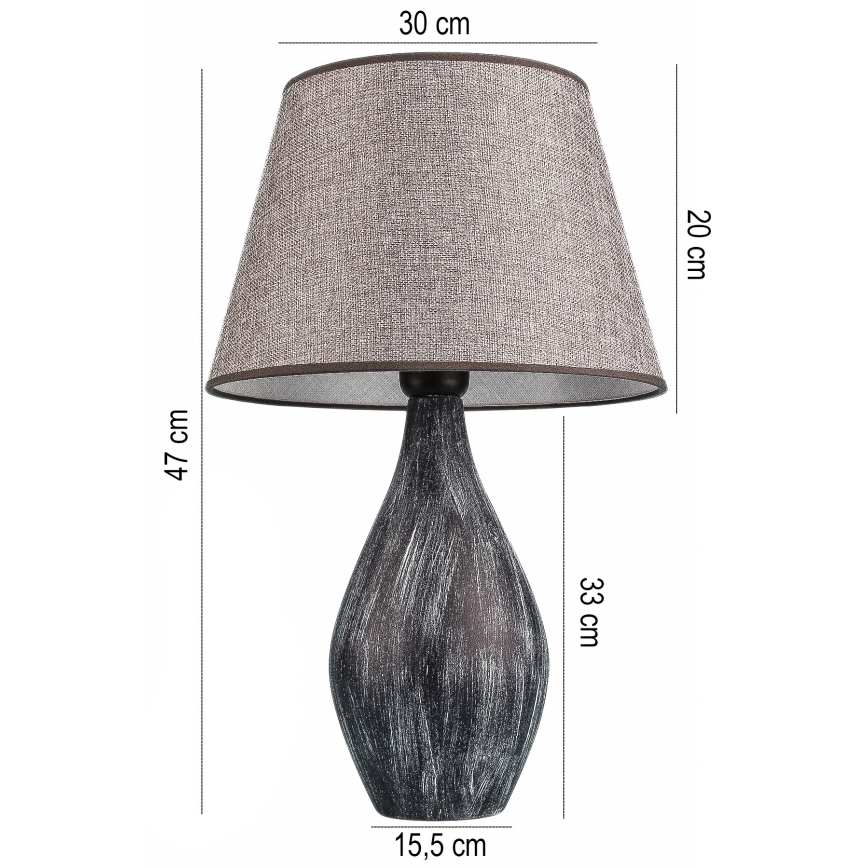 RAMZES stolična lampa 1xE27/40W/230V siva