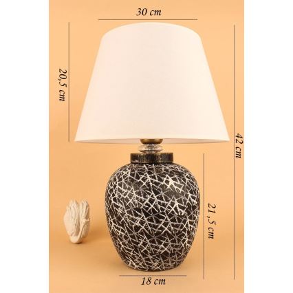 RAMZES Stolna lampa 1xE27/40W/230V bijela/crna