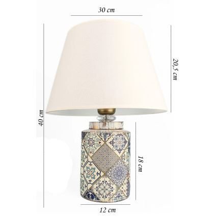 RAMZES stolna lampa 1xE27/40W/230V bijela/siva