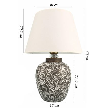 RAMZES stolna lampa 1xE27/40W/230V bijela/siva